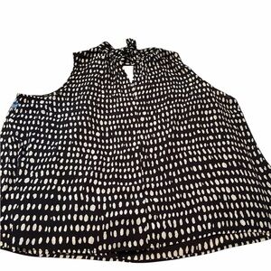 Pennington Plus Size Sleeveless Black/White Design-V Neck Cutout-Bow in Back-3X